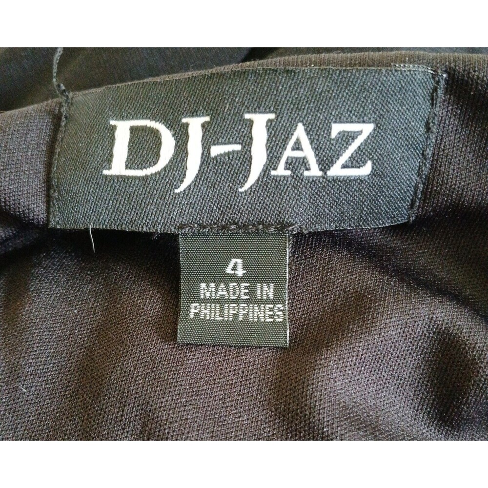 DJ-JAZ Cold Shoulder Party Mini Dress Cocktail Rhinestones Clubbing Dance Size 4 - Picture 7 of 8